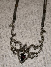 Collier 925 Silber mit Granat