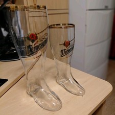 BIERSTIEFEL Lohrer Bier 2 Liter geeicht Goldrand