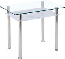 HOOZ Esstisch mit 6mm Sicherheitsglas & Facettenschliff 90x60x75cm, Marmoroptik