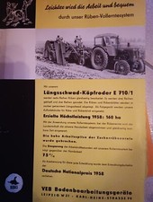 Längsschwad Köpfroder E 710/1 BBG Bodenbearbeitungsgeräte Rüben Vollernter 1958