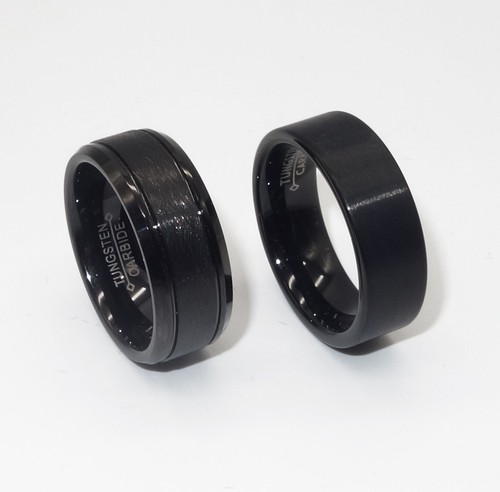 Schwarze ringe tungsten - schwarze, (tungsten