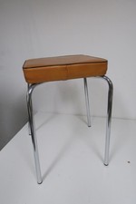 Hocker - Stahlrohr 60er 70er Jahre braun Sitzhocker Vintage - Küche