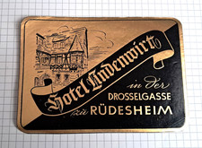 Hotel Lindenwirt Rüdesheim, alter Kofferaufkleber- vintage luggage Label (29)