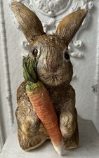 Landhaus Ostern Osterfest Papier-Pappmaché Deko-Hase Osterhase m. Möhre ca. 29cm