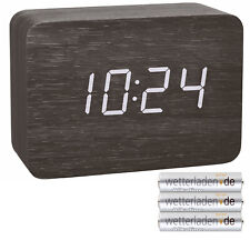 TFA 60.2549 Clocco Funkwecker digital Holzoptik Temperatur Leuchtziffern LED