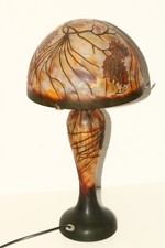 Pilz-Lampe Glas / „Emile Galle Art“ Tischlampe