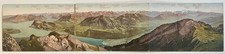 Panoramakarte Pilatus Alpen Rundblick Schweiz Faltkarte ca. 1910 - 1925
