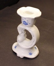 Älterer Porzellan Kerzenständer Kerzenhalter Weimar Rose blau Blume