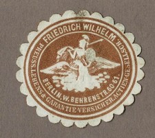 Siegelmarke FRIEDRICH WILHELM / PREUSS. LEBENS & GARANTIE-VERSICHER. ACTIEN-GES.