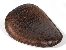 Solo Sitz Braun Crocodile Classic Custom Extra flach Chopper Bobber Universal