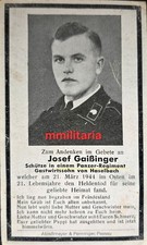 Sterbebild WWII Schütze