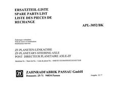 Biete eine Ersatzteilliste Allradachse ZF APL 3052 für die Stücklistennummern: