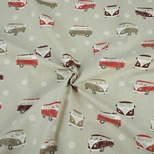 Stoff Meterware VW Bus Bully T1 Deko Vorhang Tischdecke