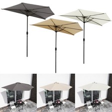 Halbrunder Sonnenschirm 270 cm - 3 Farben - Wand Schirm halbrund Terrasse Balkon