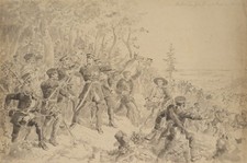 Preußische Soldaten. Angriff