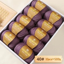 Hochwertige Merino Wolle |  10 x 50g | 500g | lila | Nadelst. 2-3 mm