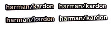 4 x Harman Kardon Lautsprecher Aufkleber Sticker Audio - Aluminium Emblem 