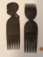 2 X Ebenholz Kamm Aus Africa