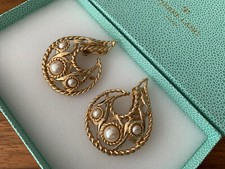 Pierre Lang Perlen Ohrringe Ohrclips Gold Zirkonia w. neu