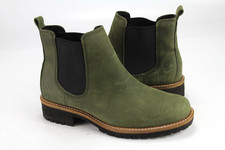 Ecco Gr.39 Damen Comfort Stiefel Stiefeletten Boots Nubuk Grün  WIE NEU  K 257