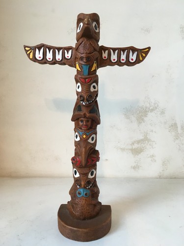 Hand painted totem pole edmund - pole,