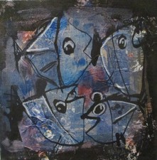 Fish collage with paper