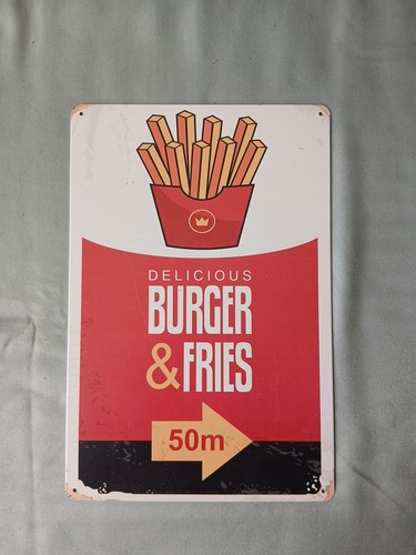Blechschild burger fries - , &