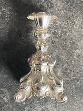KERZEN LEUCHTER KANDELABER VERSILBERT  18 cm hoch  DÄNEMARK BAROCKE FORM