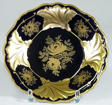 WEIMAR - Teller PRUNKTELLER Zierteller - JUTTA - Kobaltblau Goldene Blume - 24cm