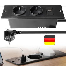 2m Versenkbare Steckdose mit 2