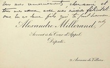 ✒ C.A.S Alexandre MILLERAND Politiker Minister Präsident der Republik