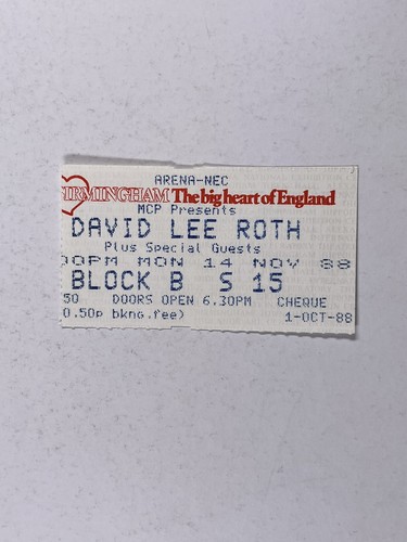 David lee roth konzertticket - david,