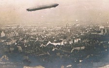 AK Zeppelin über Leipzig am 30. Mai 1909, Postkarte, gebraucht, gut