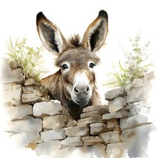 Deko Bild Neugieriger Esel