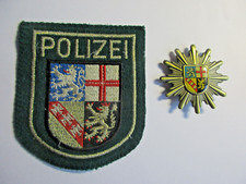 1 Original Polizeiabzeichen, 1 Mützenstern vom Saarland, Uniform, Abzeichen,