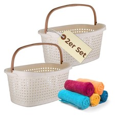 2er Set Wäschekorb mit Henkel
