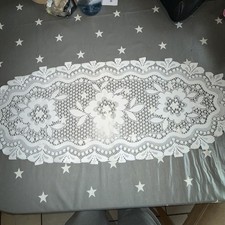 Ovale spitzendecke weiß - spitzendecke,