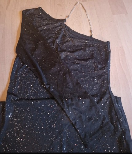 Damen abendkleid schwarz - schwarz, gr