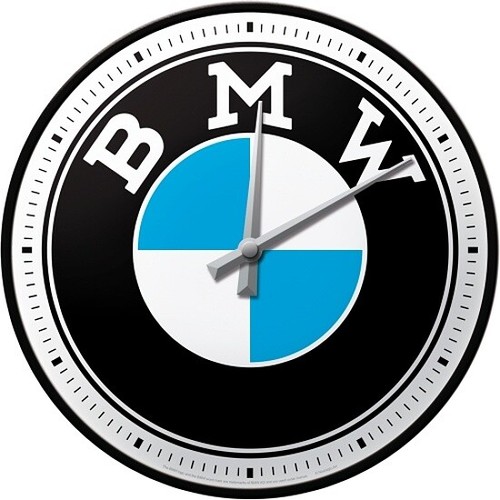 Bmw logo nostalgie wanduhr - logo,