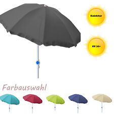 Runder Sonnenschirm Gartenschirm Strandschirm Sonnenschutz Ø2m knickbar UV 30+