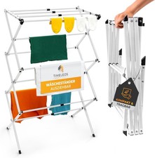 TIMELEOS Wäscheständer, ausziehbar, 6 Ebenen mit 11 Stangen