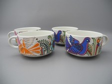 Villeroy & Boch 4 Teetassen Acapulco Feuerfest Taube Vogel Blume