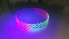 Neon Tattoo Choker Halsband Regenbogen Pride Halskette Elastisch Rainbow CSD