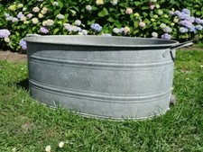 ALTE ZINK PFLANZ - GARTEN - WANNE WOHL UM 1960 / ca. 70 LITER MIT ABLAUF / 11