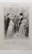 DAUMIER / CHARIVARI  1844   LES ETRANGERS DÉVISAGÉS PAR EUX MÈMES  Lithographie