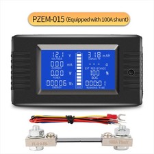 LCD Display  DC Batterie Monitor Meter 100 A Volt Amp für Auto Solar Shunt