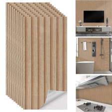 10x Braun Selbstklebende Tapete Holzoptik Tapete Wandsticker Wandpaneele 30x60cm