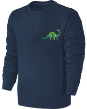 Kinder Langhals Dino Stickerei Sweatshirt Dinosaurier Pullover Pulli Hoodie Blau