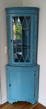 Vitrine Vitrinenschrank Karibik Blau Retro Stil Shabby Chic