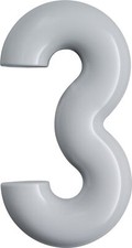 Hausnummer Ziffer 3 Spezial-Polyamid 90 tiefschwarz 165 mm Ø 33 mm HEWI